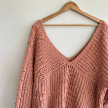Load image into Gallery viewer, The Standard. V-Neck Long Sleeve Knit Pullover Chenille Sweater S
