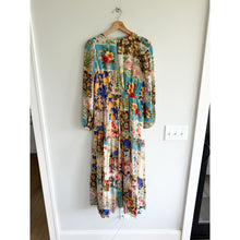 Load image into Gallery viewer, Anthropologie Somerset Floral Patchwork Long Sleeve Chiffon Maxi Dress Blue M
