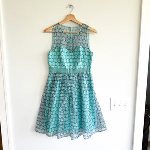 Anthropologie Moulinette Soeurs Chasia Fit & Flare Sleeveless Dress Turquoise 4