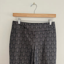 Load image into Gallery viewer, Ann Taylor Margo Silk Printed Trousers Black Silver 0

