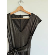 Load image into Gallery viewer, Bishop + Young Pandita Metallic Belted Wide Leg Jumpsuit S NWT
