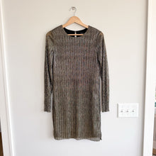 Load image into Gallery viewer, Banana Republic Shimmer Long Sleeve Mini Dress Gold 2 NWT
