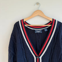 Load image into Gallery viewer, Vintage Best American Clothing Co. Cable-Knit Button Front Cardigan Blue M
