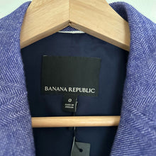 Load image into Gallery viewer, NWT Banana Republic Classic-Fit Herringbone Blazer Purple 0
