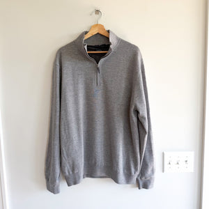 Fairway & Greene Baruffa Merino Long Sleeve 1/4 Zip Windsweater Grey XL Gray XL