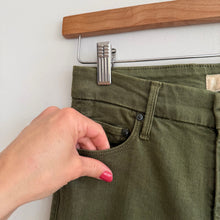 Load image into Gallery viewer, Mother Looker Ankle Fray High Waisted Jeans Military Green 25

