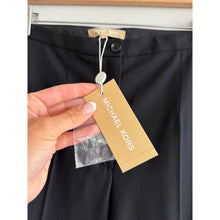 Load image into Gallery viewer, Michael Kors Wool Blend Flat Front High Rise Trouser Pants Black 12 NWT
