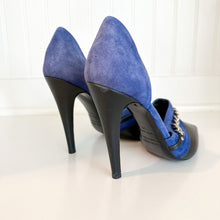 Load image into Gallery viewer, Jenni Kayne D'Orsay Suede Leather Chain Detail Pumps Black Blue 39 $595
