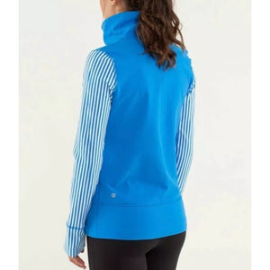 Lululemon Daily Yoga Striped Sleeve Activewear Basic Jacket Blue 4