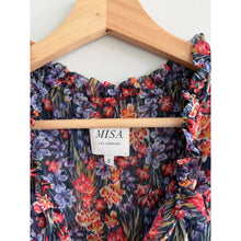Load image into Gallery viewer, Misa Lillian Floral Pattern Ruffles Tiered Mini Dress Blue Red S
