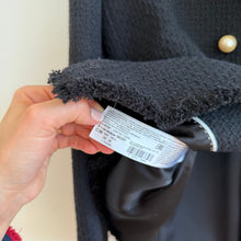 Load image into Gallery viewer, Mango MNG Quintin Tweed Double Breasted Pearl Button Jacket Black M
