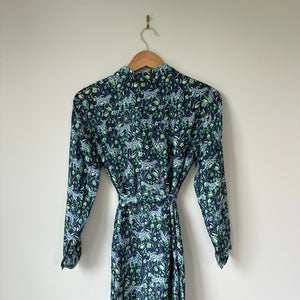J. Crew Button Front Long Sleeve Midi Shirt Dress in Fauna Floral 00