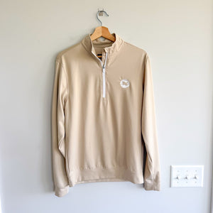 Waggle 1/2 Zip Mock Neck Long Sleeve Pullover Sweatshirt Cream S