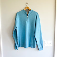 Load image into Gallery viewer, Peter Millar Coolspun Lite Cotton Quarter-Zip Sweater Blue XL

