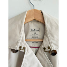 Load image into Gallery viewer, L.L Bean Double-Breasted Belted Mid Length Trench Coat Cream XS
