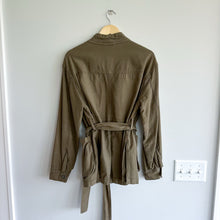 Load image into Gallery viewer, Free People In Our Nature Belted Cotton Cargo Jacket Green XS
