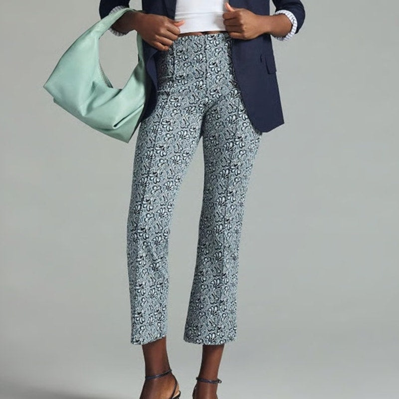 Anthropologie Maeve The Margot Kick-Flare Pull On High Rise Cropped Pants