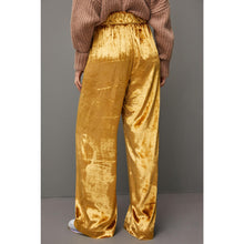 Load image into Gallery viewer, Anthropologie Maeve Anastacia Velvet Pull On High Rise Wide Leg Pants Gold XS
