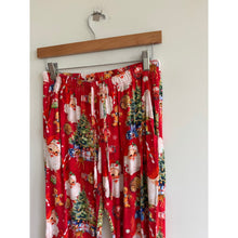 Load image into Gallery viewer, Bums &amp; Roses In The Nick of Time Santa Claus Holiday Print Pajama Set Red XS
