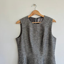 Load image into Gallery viewer, Lela Rose Seamed Full Skirt Sequin Fit &amp; Flare Dress Gray 12 NWT
