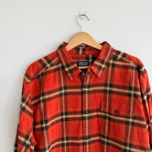 Load image into Gallery viewer, Patagonia Lawrence Fjord Flannel Plaid Pattern Button Up Shirt Red Amber XL NWT
