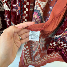Load image into Gallery viewer, Johnny Was Velvet Embroidered Open Cardigan M Rust
