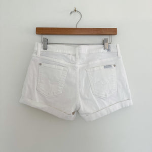 7 For All Mankind Rolled Hem Shorts White