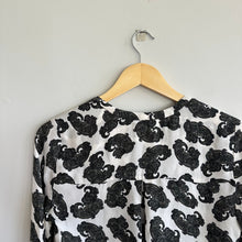 Load image into Gallery viewer, A.L.C Silk Paisley Print Button Up Blouse Black White
