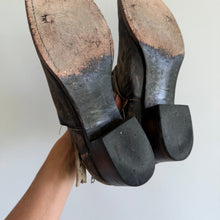 Load image into Gallery viewer, Freebird by Steven Slay Distressed Leather Harness Ankle Boots Brown 10
