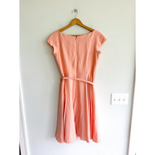 Load image into Gallery viewer, Gal Meets Glam Sally Belted Crepe Fit &amp; Flare Mini Dress Coral Pink 8 NWT
