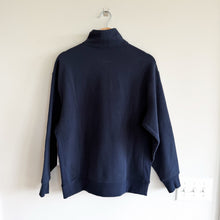 Load image into Gallery viewer, Athleta Logo Fleece 1/4 Zip Power of She Pullover Sweatshirt Navy Blue XS NWT
