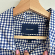 Load image into Gallery viewer, Faconnable Gingham Long Sleeve Cotton Button Up Shirt Blue XL
