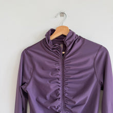 Load image into Gallery viewer, Free People Movement Wonderland Warmth Full Zip Ruched Front Jacket Top Purple M
