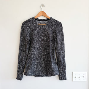 Lululemon Extra Mile Long Sleeve Jacquard Running Top Black 6