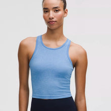 Load image into Gallery viewer, Lululemon Ebb to Street Cropped Racerback Tank Top Pool Party Blue 6
