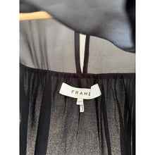 Load image into Gallery viewer, Frame Sheer Cotton-Silk Inset Puff Sleeve Blouse Black S
