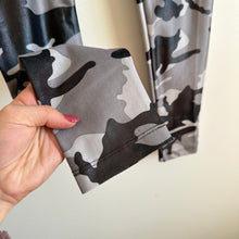 Load image into Gallery viewer, Koral Lustrous High Rise Camo Print Pull On Leggings in Lead Camo L
