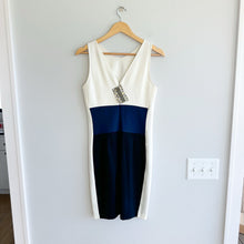 Load image into Gallery viewer, Three Dots Colorblock Pattern Sleeveless Sheath Dress White/Black S NWT
