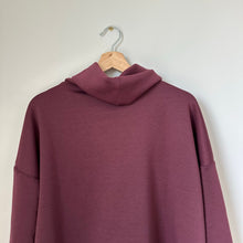 Load image into Gallery viewer, Dear Scarlett Jet Set Vienna Cowl Neck Pullover Sweatshirt Wine L NWT
