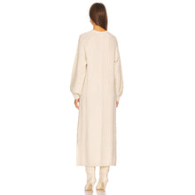 Load image into Gallery viewer, Show Me Your Mumu Barb Chunky Cable Knit Belted Maxi Sweater Dress Cream M

