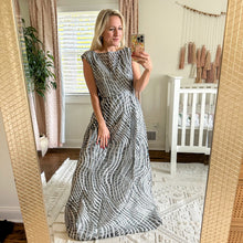 Load image into Gallery viewer, ST. JOHN Collection Threaded Sleeveless Gown Metallic Silver
