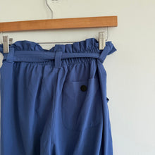 Load image into Gallery viewer, Athleta Skyline High Rise Straight Belted Paperbag Pants Blue 2P
