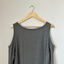 Load image into Gallery viewer, Soft Surroundings Cortese Tunic Cold Shoulder Pullover Gray M
