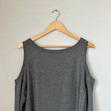 Load image into Gallery viewer, Soft Surroundings Cortese Tunic Cold Shoulder Pullover Gray M
