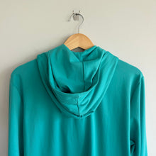 Load image into Gallery viewer, Waggle 1/2 Zip Long Sleeve Pullover Hoodie Turquoise Green M
