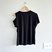 Load image into Gallery viewer, Joseph Ribkoff Keyhole Cut Out Short Sleeve Cold Shoulder Top Black 14 NWT
