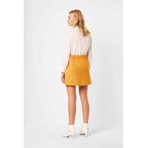 French Connection Faux Suede Lined Casual Mini Skirt Orange 2