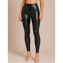 Load image into Gallery viewer, Spanx Faux Leather Moto Pull On High Rise Leggings Black L
