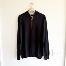 Load image into Gallery viewer, Peter Millar Autumn Crest Wool-Silk Blend 1/4 Zip Long Sleeve Sweater Black XL

