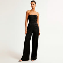 Load image into Gallery viewer, Abercrombie &amp; Fitch Pleated Strapless Jumpsuit Black L NWT
